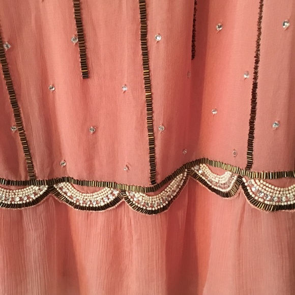 Free People beaded peach sleeveless blouse S - Picture 6 of 6